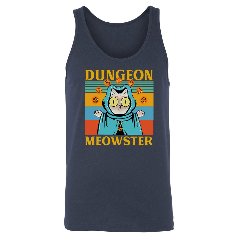 Dungeon Meowster Unisex Jersey Tank - Navy - 2