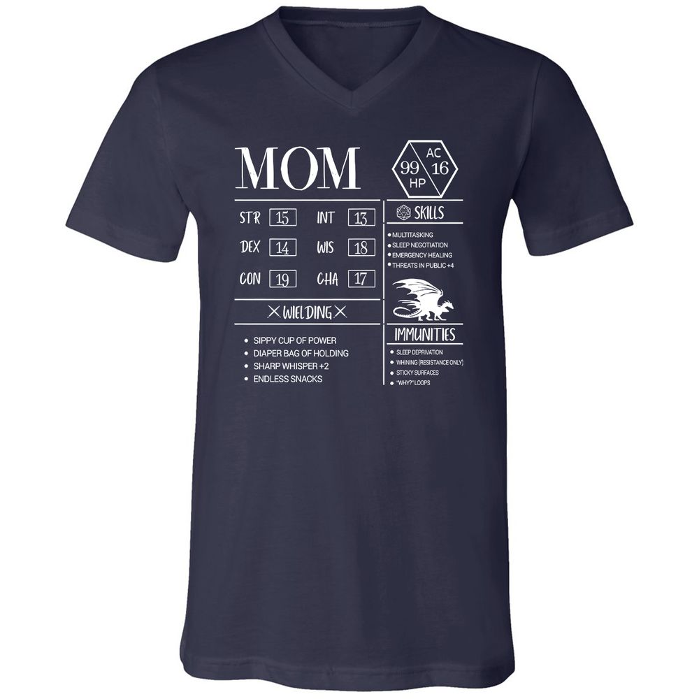 Mom New Unisex V-Neck T-Shirt - Navy - 2