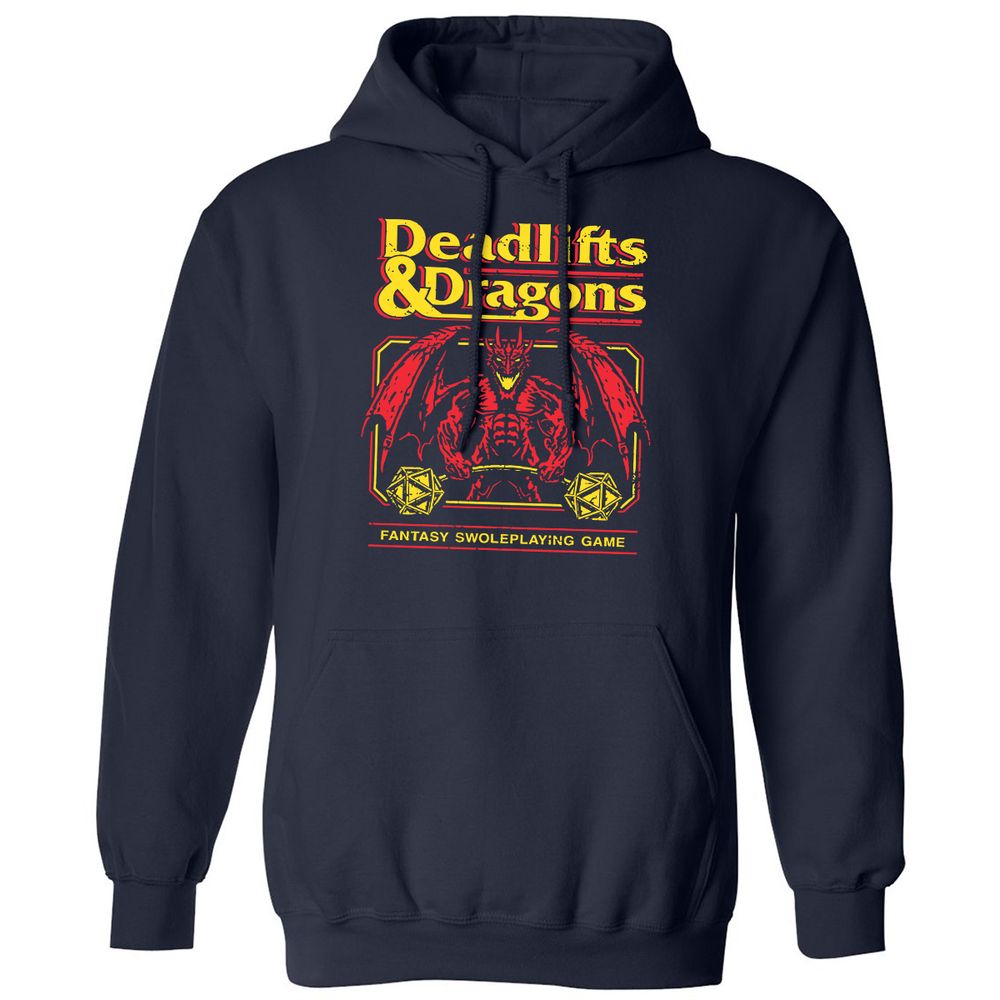 Deadlifts And Dragons Classic Unisex Hoodie - Navy - 2
