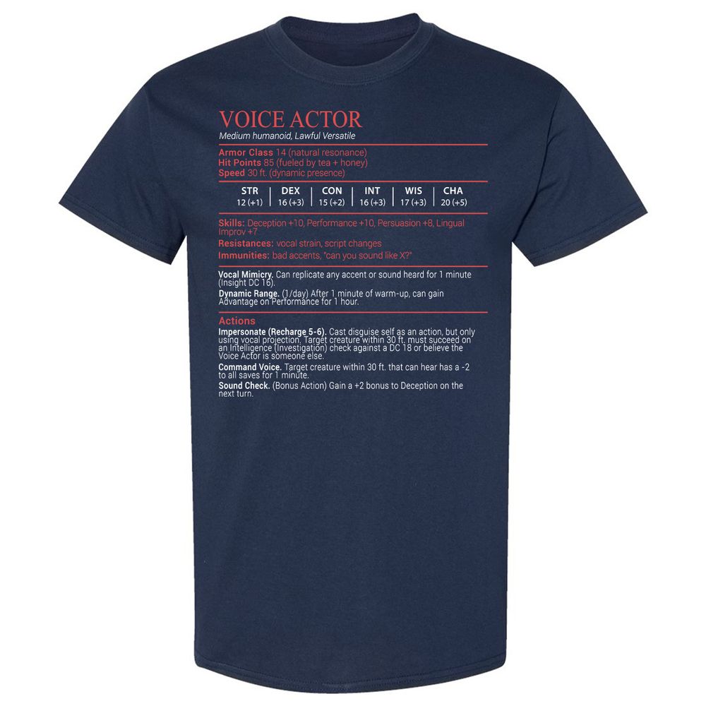 Voice Actor Stats Block - Navy - 2