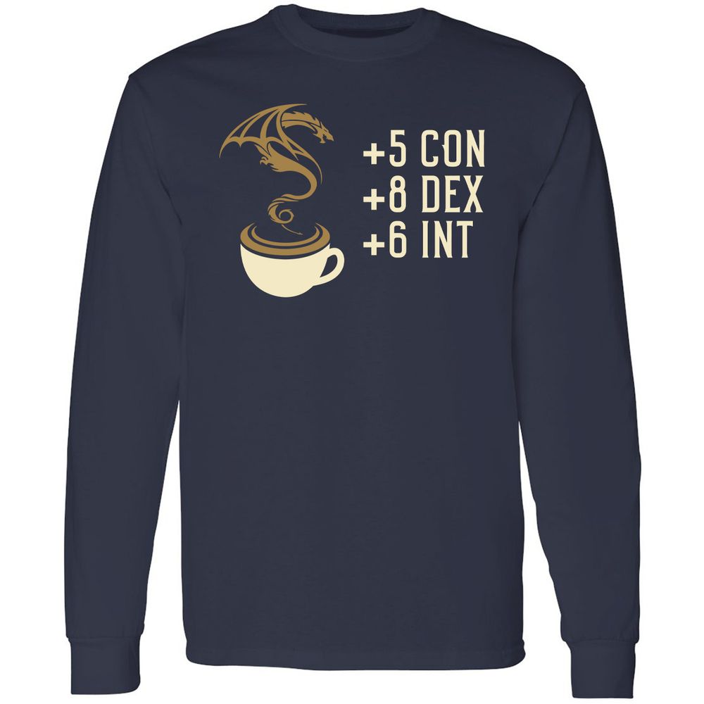 Coffee Dragon Long Sleeve T-Shirt - Navy - 2