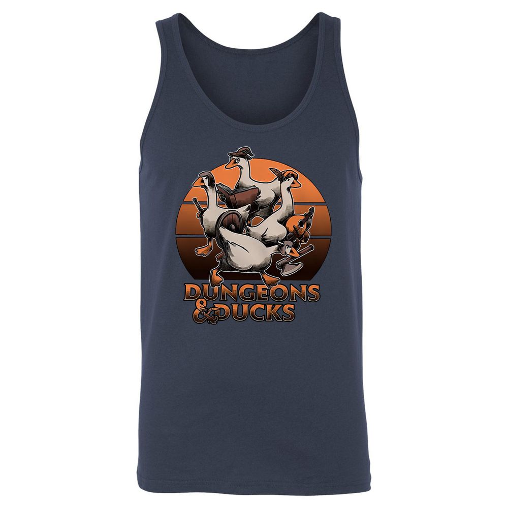 Dungeons And Ducks Unisex Jersey Tank - Navy - 2
