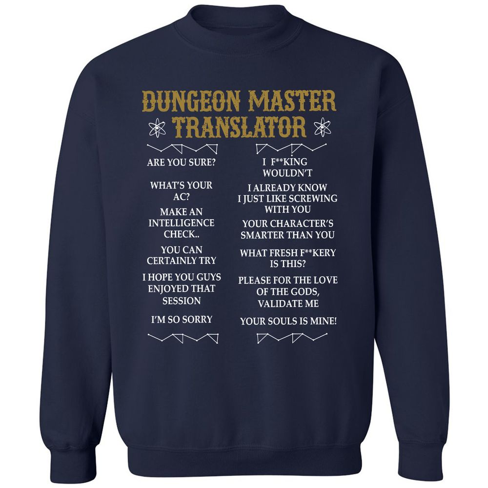 Dungeon Master Translator Classic Unisex Sweatshirt - Navy - 2