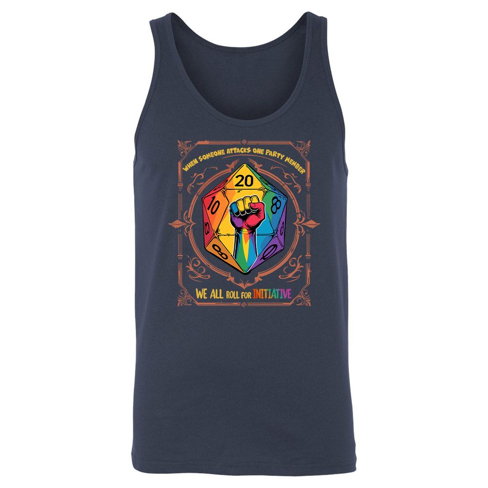 Roll For Initiative Unisex Jersey Tank - Navy - 2