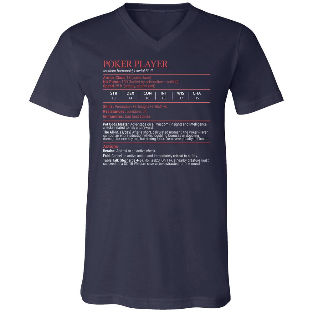 Poker Player Stats Block - Navy - 2