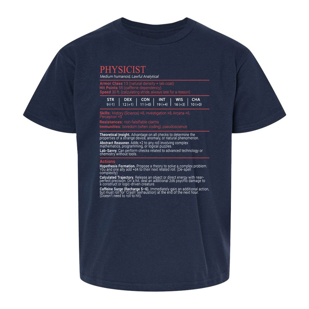 Physicist Stats Block - Navy - 2