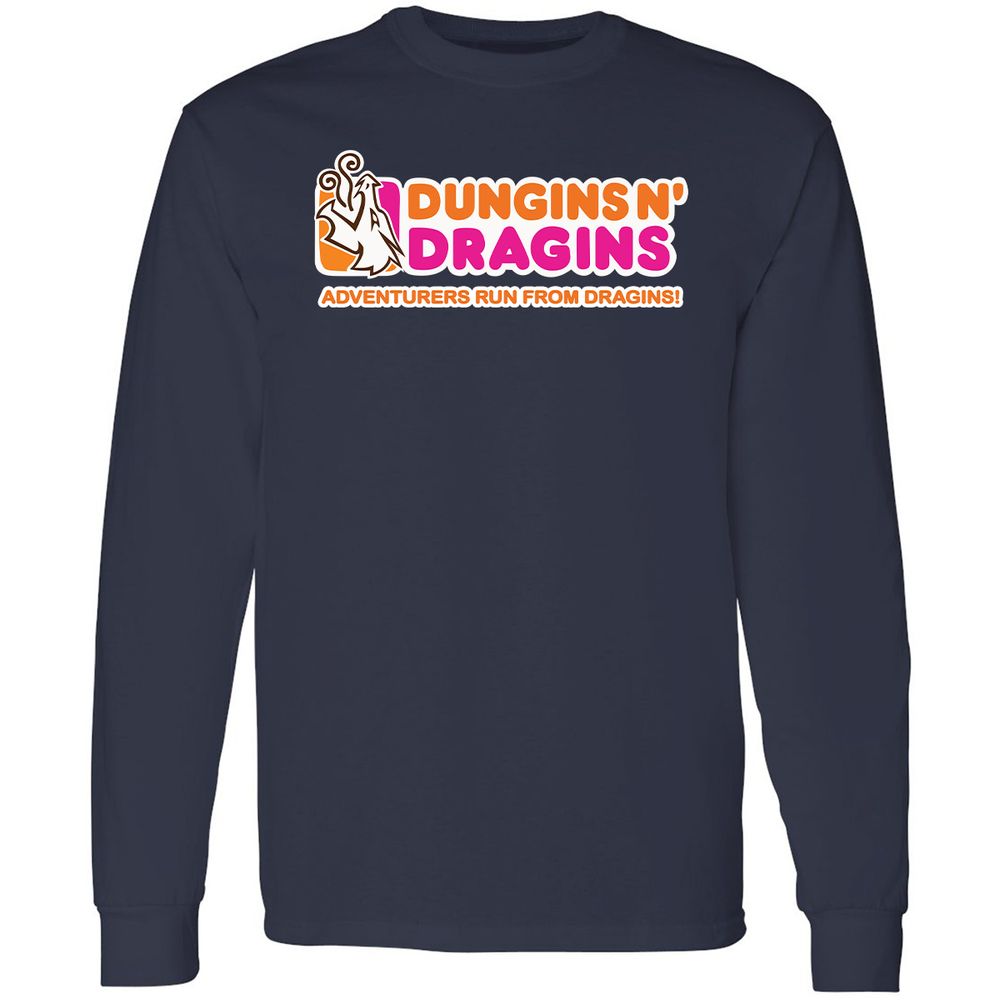 Dungins & Dragins Long Sleeve T-Shirt - Navy - 2