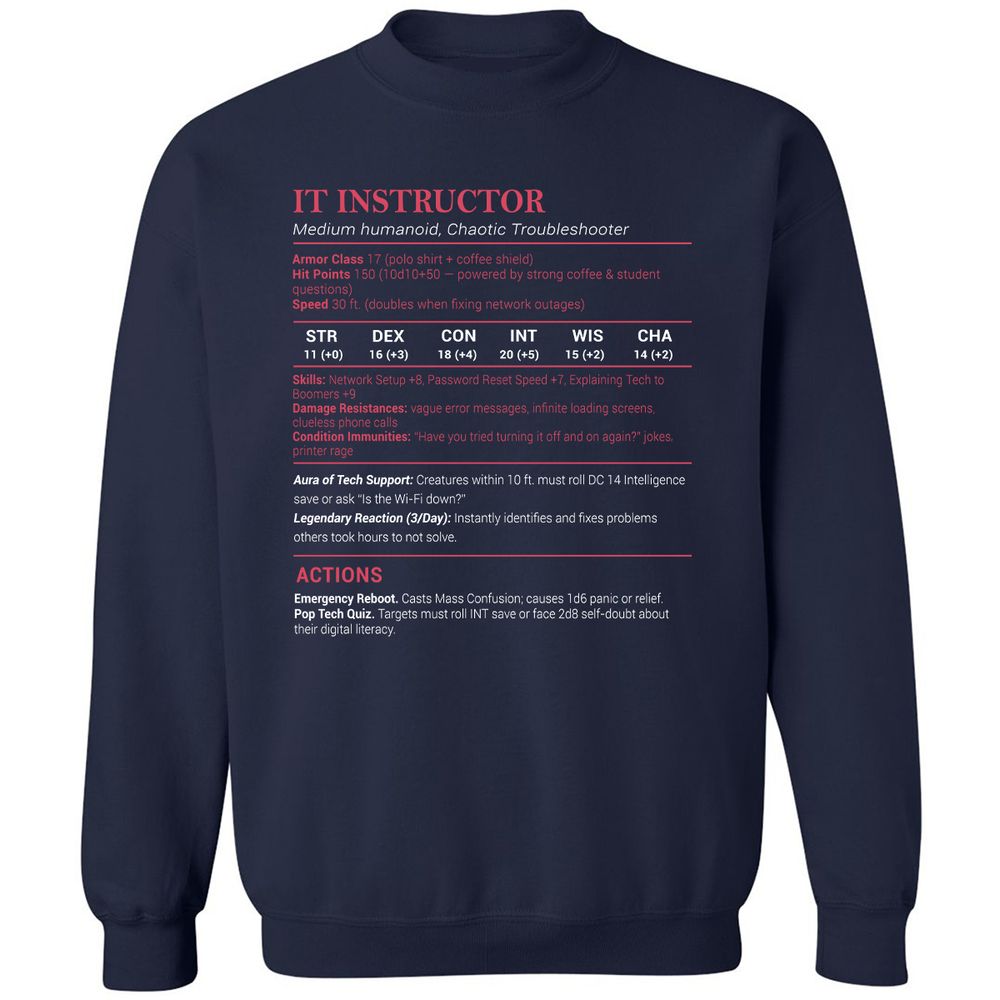 IT Instructor Classic Unisex Sweatshirt - Navy - 2