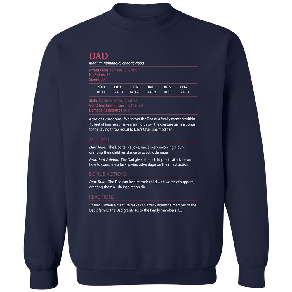Dad Stats Classic Unisex Sweatshirt - Navy - 2