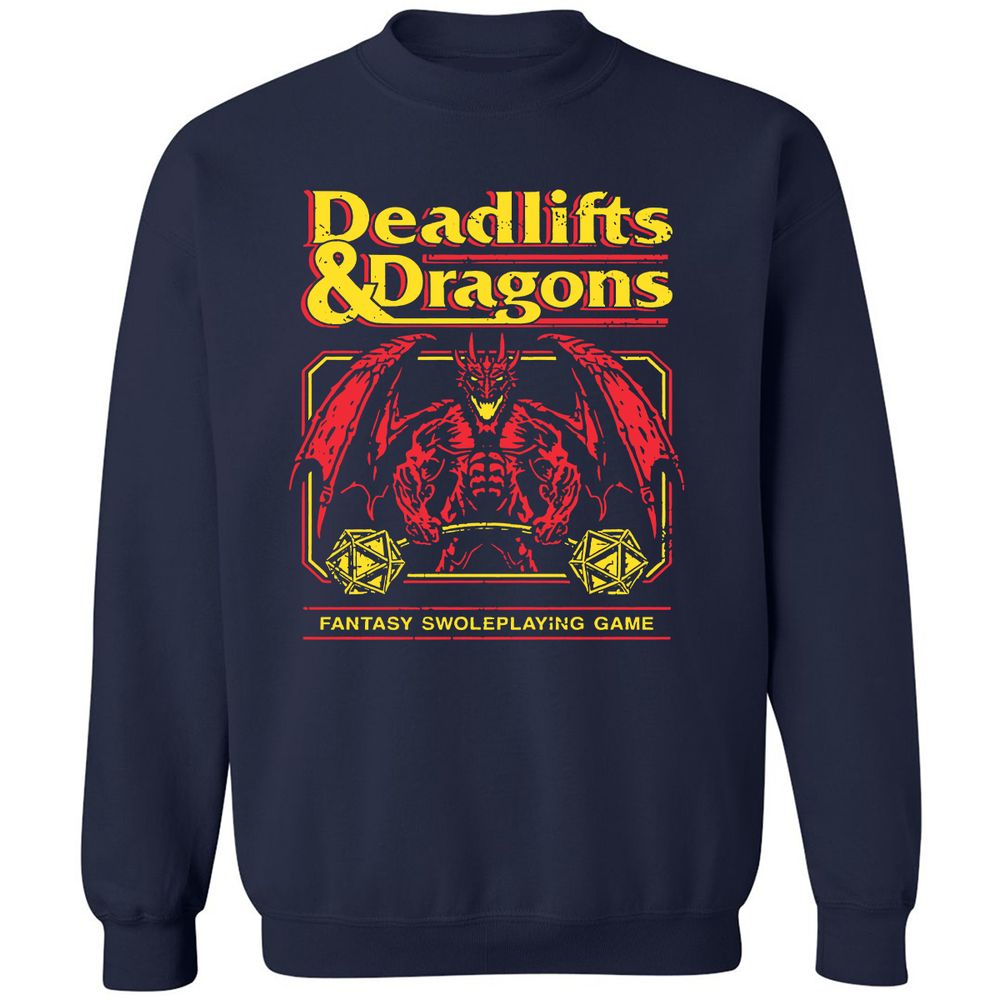 Deadlifts And Dragons Classic Unisex Sweatshirt - Navy - 2