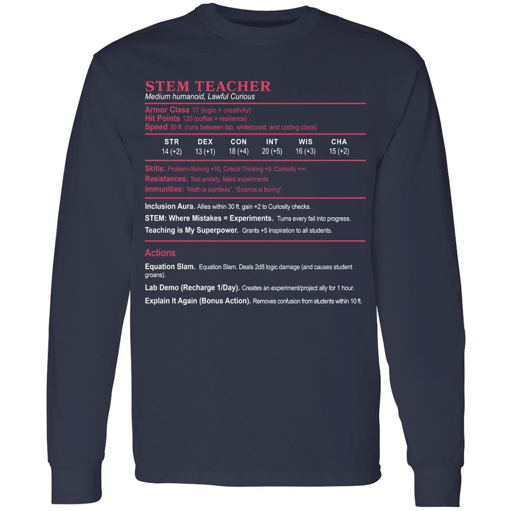 STEM TEACHER Long Sleeve T-Shirt - Navy - 2