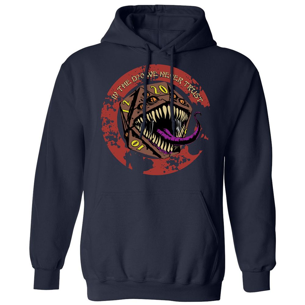 In The D20 We Never Trust Classic Unisex Hoodie - Navy - 2
