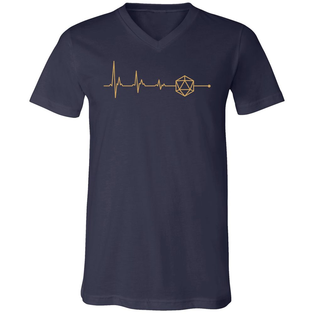D20 Dice Is My Life Unisex V-Neck T-Shirt - Navy - 2