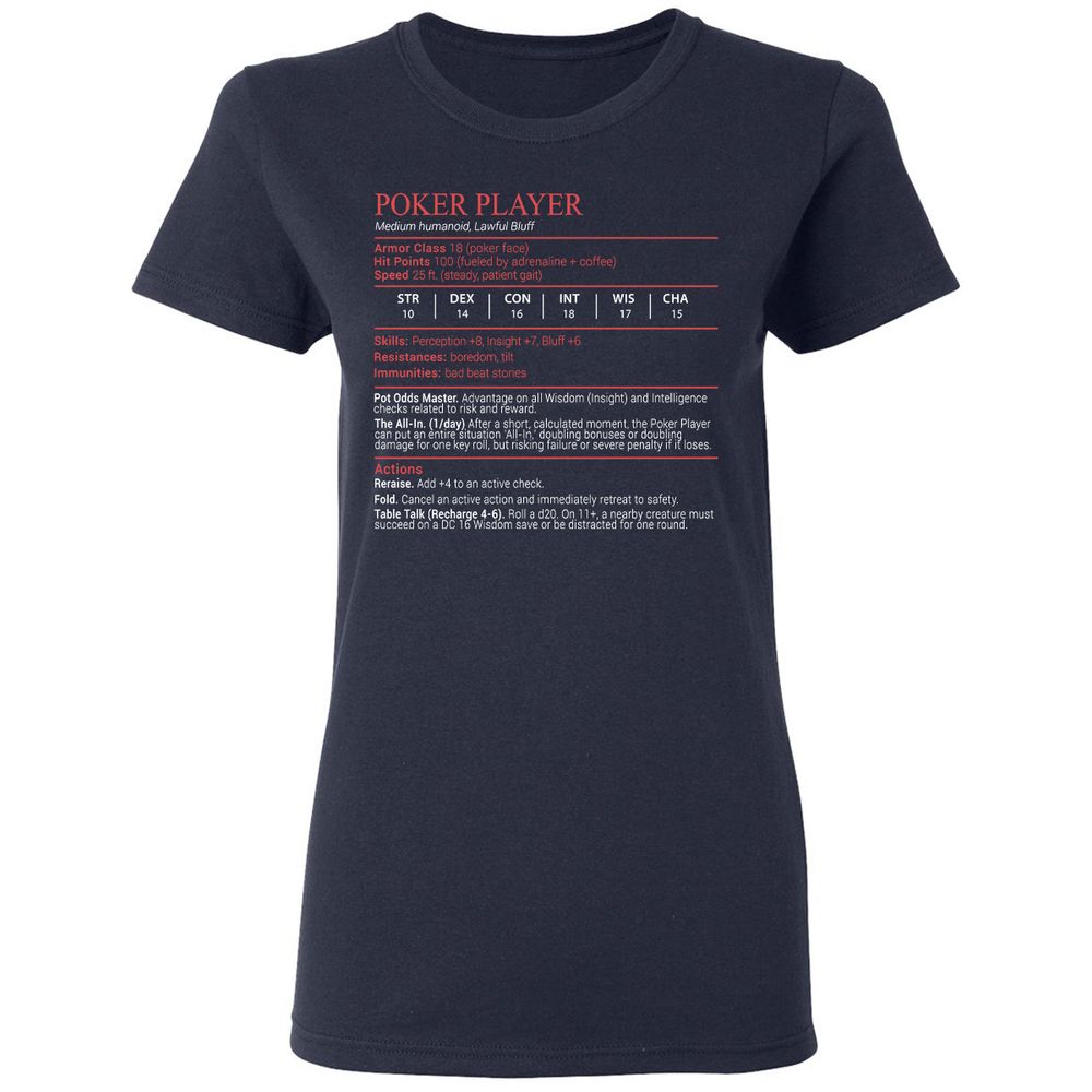 Poker Player Stats Block - Navy - 2