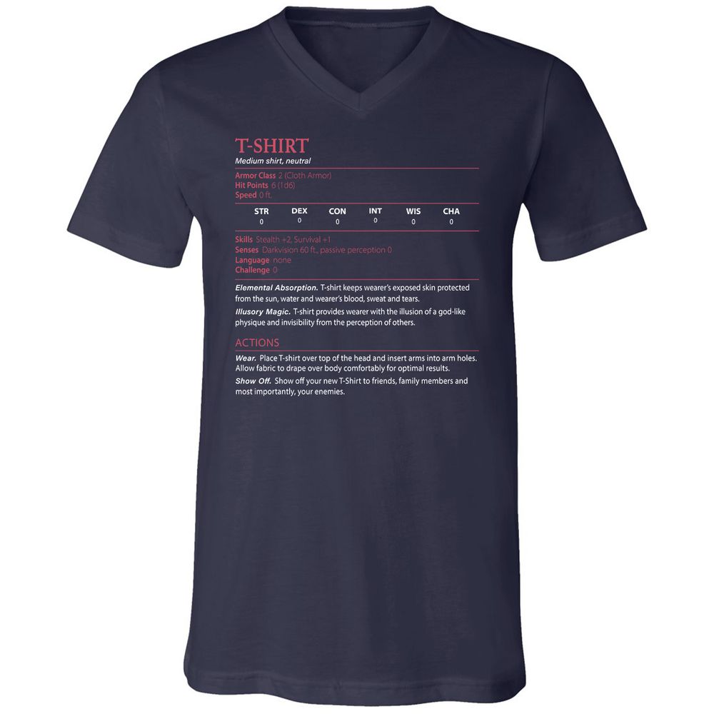 T-Shirt Unisex V-Neck T-Shirt - Navy - 2