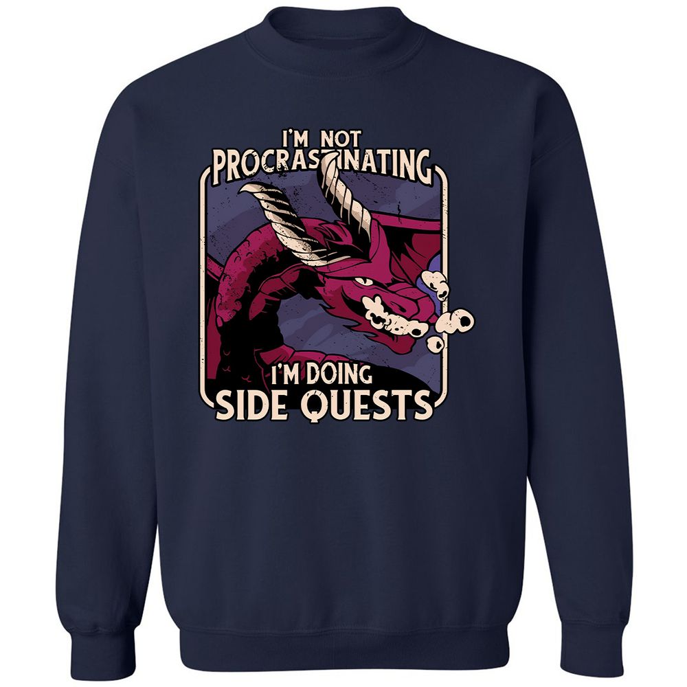 Doing Side Quests Classic Unisex Sweatshirt - Navy - 2