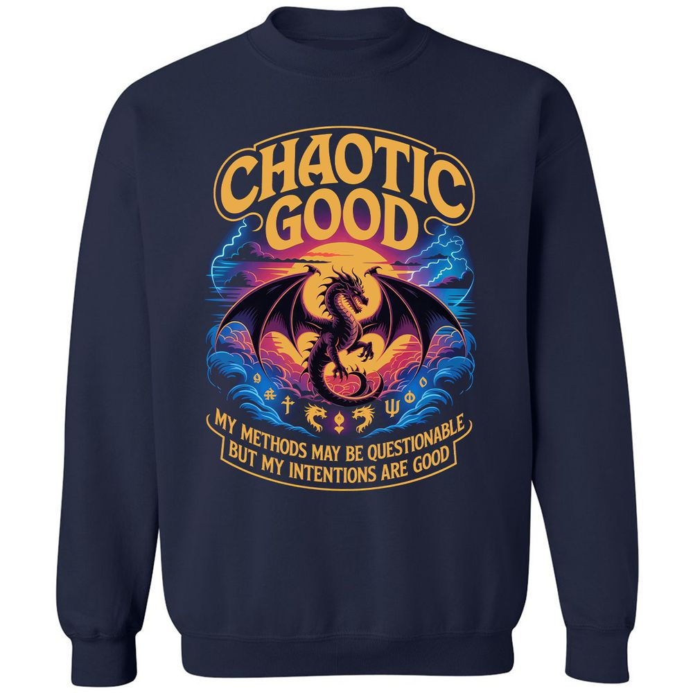 Chaotic Good Classic Unisex Sweatshirt - Navy - 2