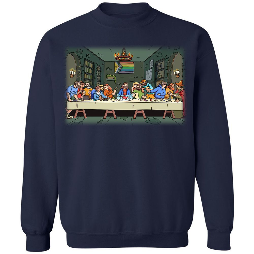 DnD Characters Pride Themed The Last Supper Shirt Classic Unisex Sweatshirt - Navy - 2