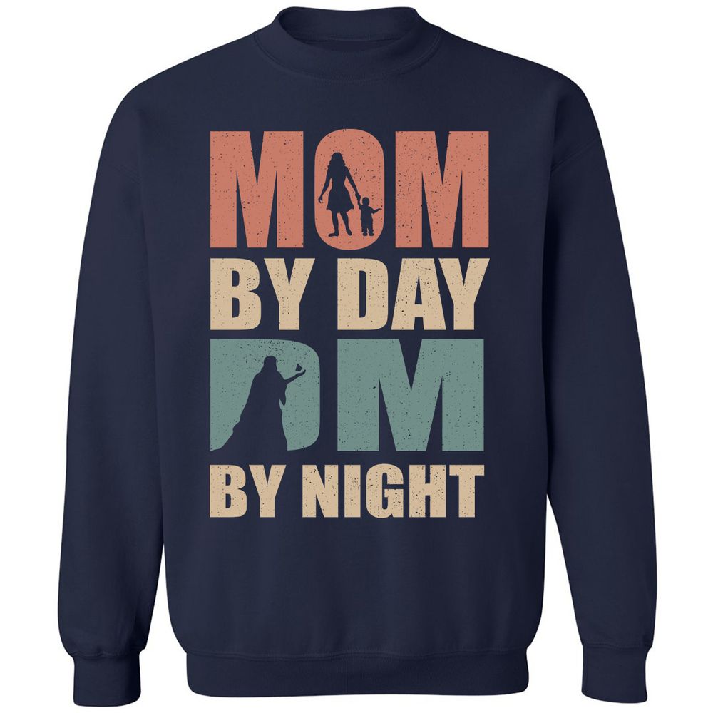 Mom By Day DM By Night Classic Unisex Sweatshirt - Navy - 2