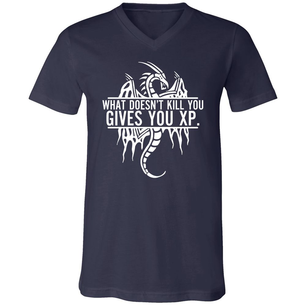 What Doesn't Kill You Unisex V-Neck T-Shirt - Navy - 2