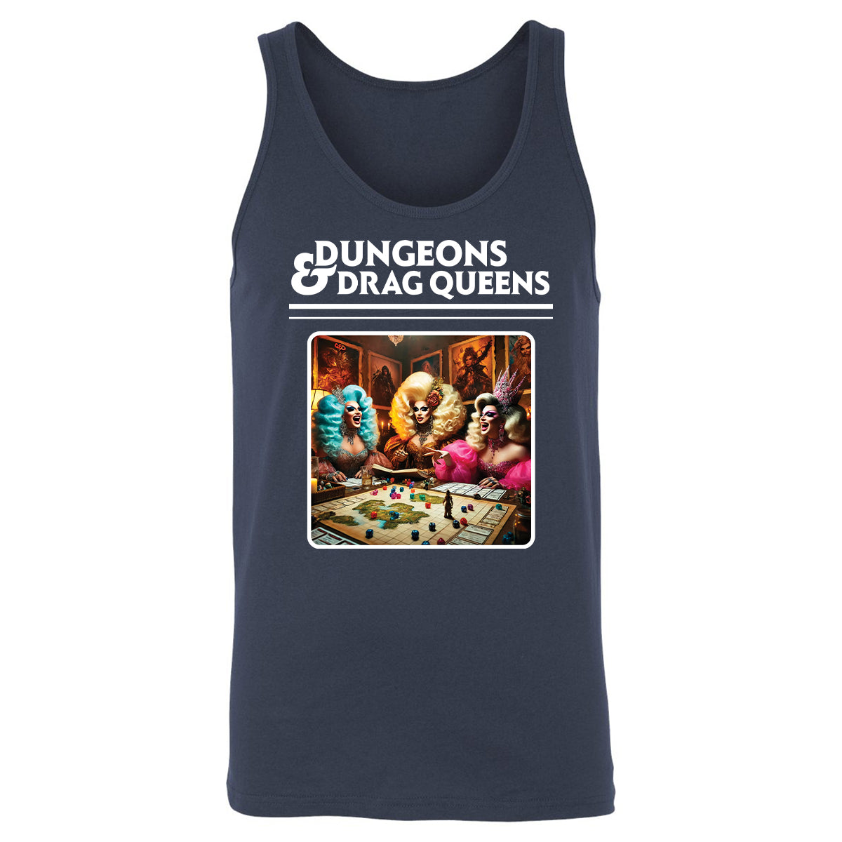 Dungeons & Drag Queens Unisex Jersey Tank - Navy - 2
