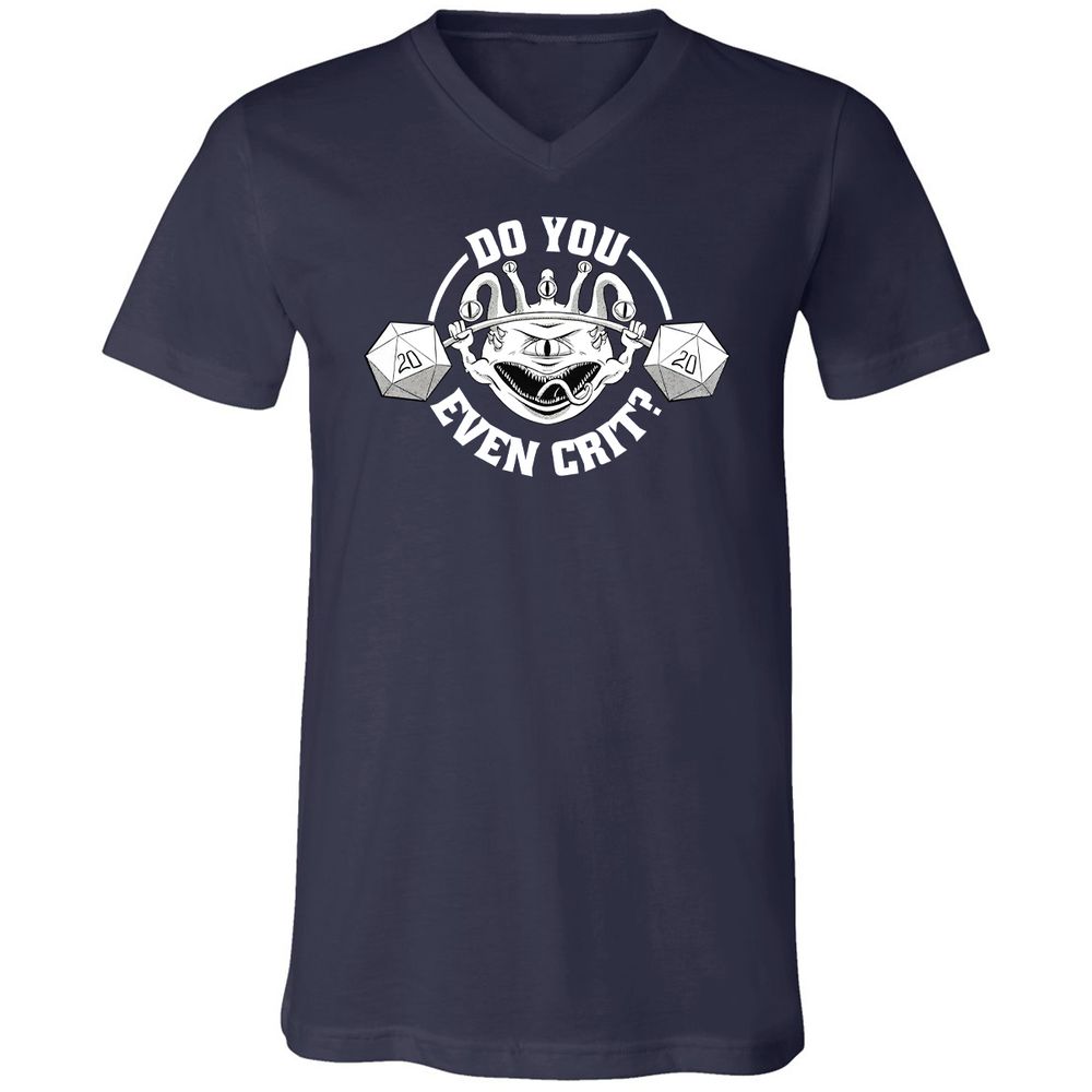 Do You Even Crit Unisex V-Neck T-Shirt - Navy - 2