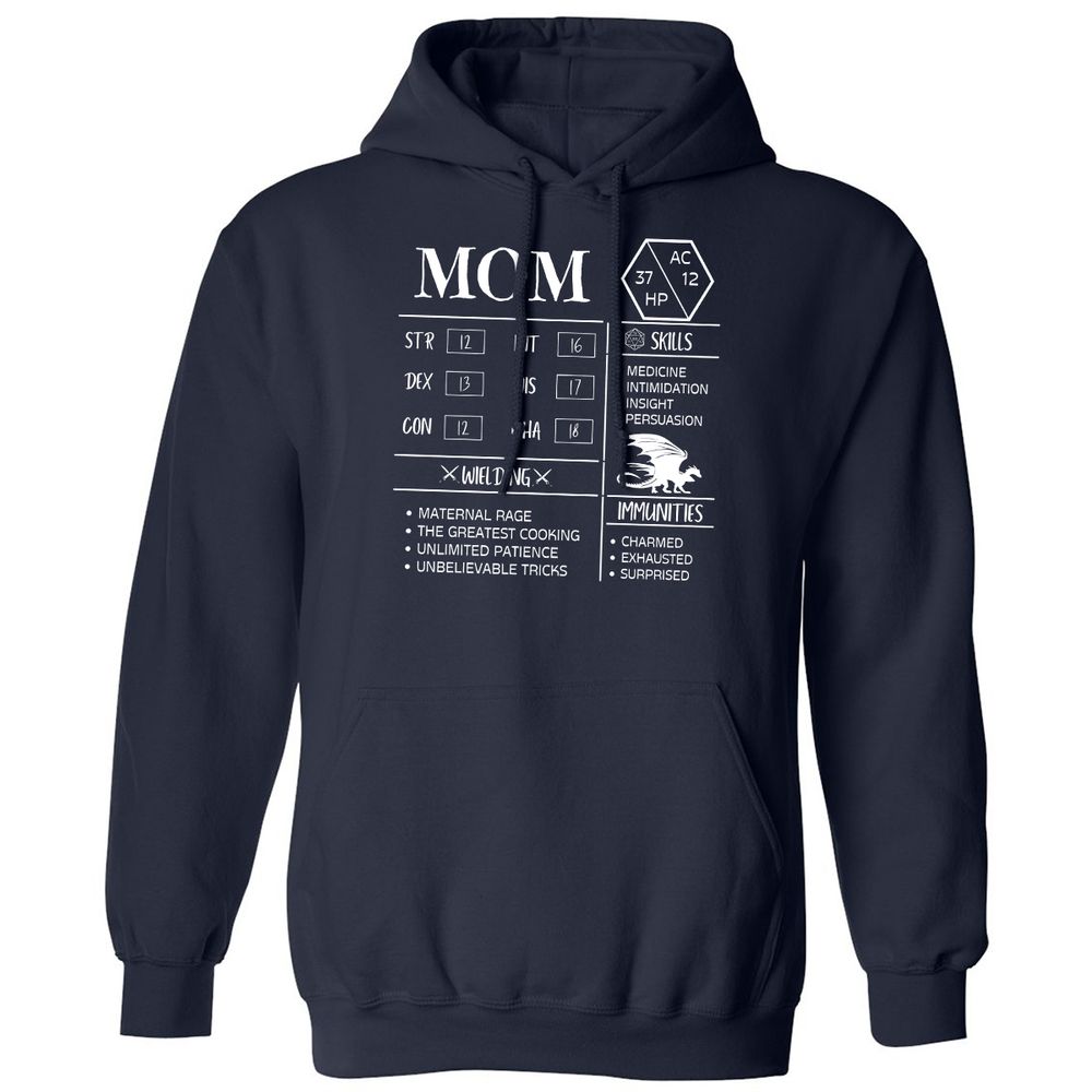 Mom Stats 2 Classic Unisex Hoodie - Navy - 2