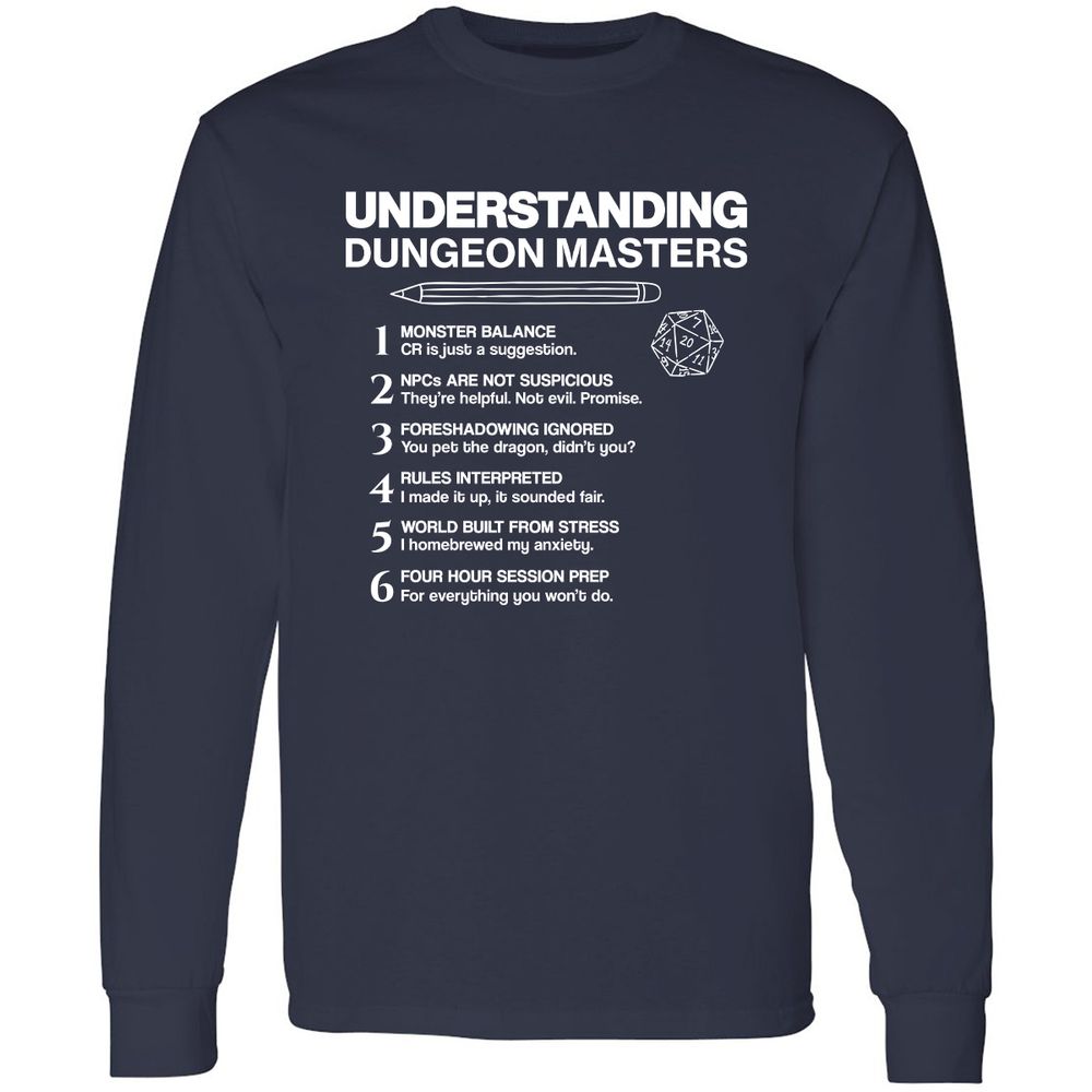 Understanding Dungeon Masters Long Sleeve T-Shirt - Navy - 2