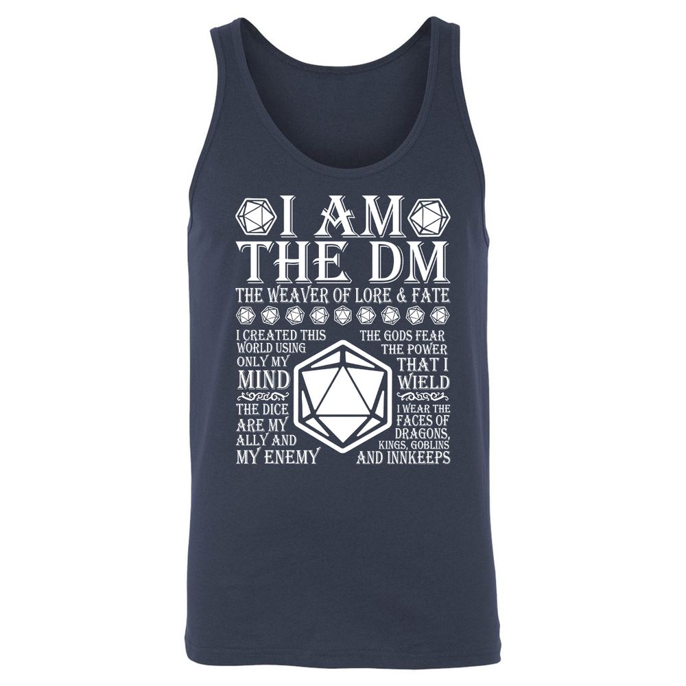 I Am The DM The Weaver Of Lore And Fate Unisex Jersey Tank - Navy - 2