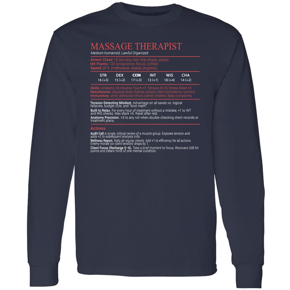Massage Therapist Stats Block - Navy - 2