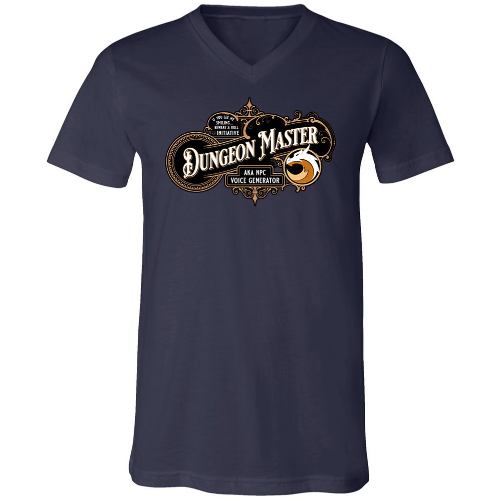 Dungeon Master Unisex V-Neck T-Shirt - Navy - 2