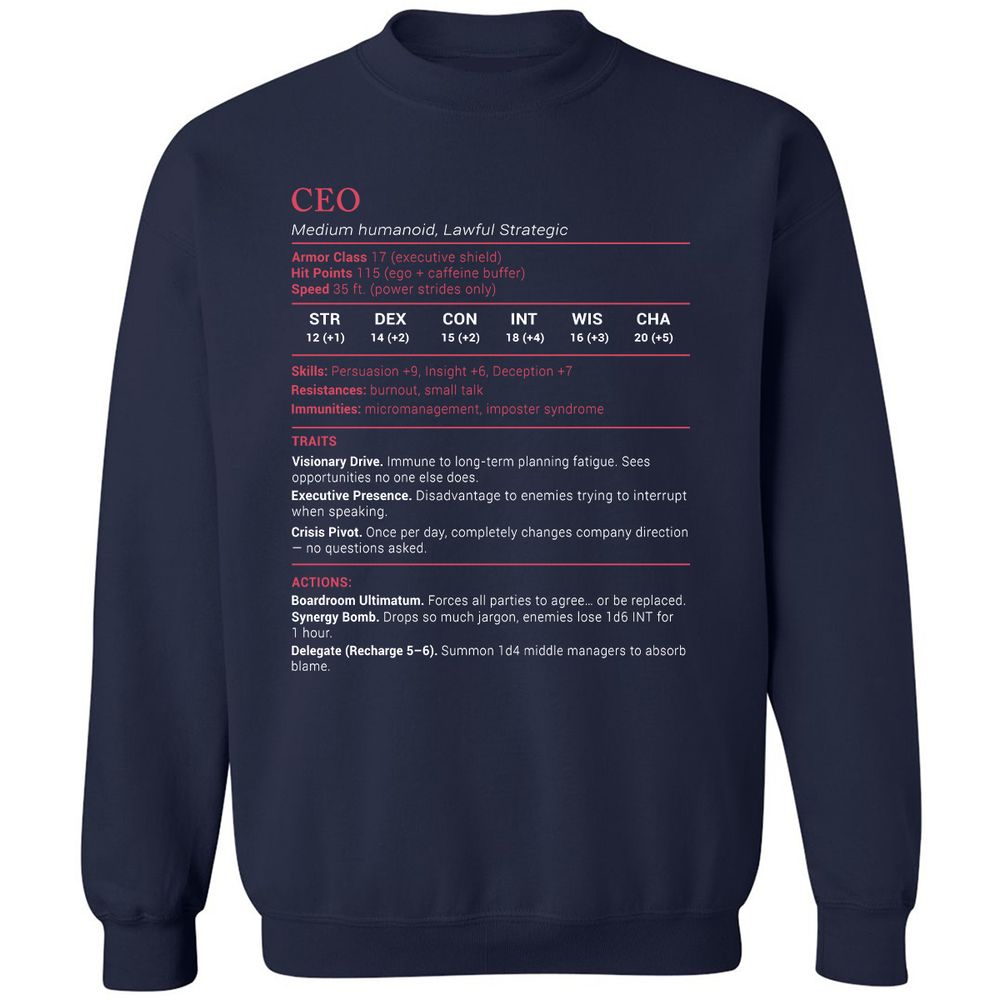 CEO Stats Classic Unisex Sweatshirt - Navy - 2