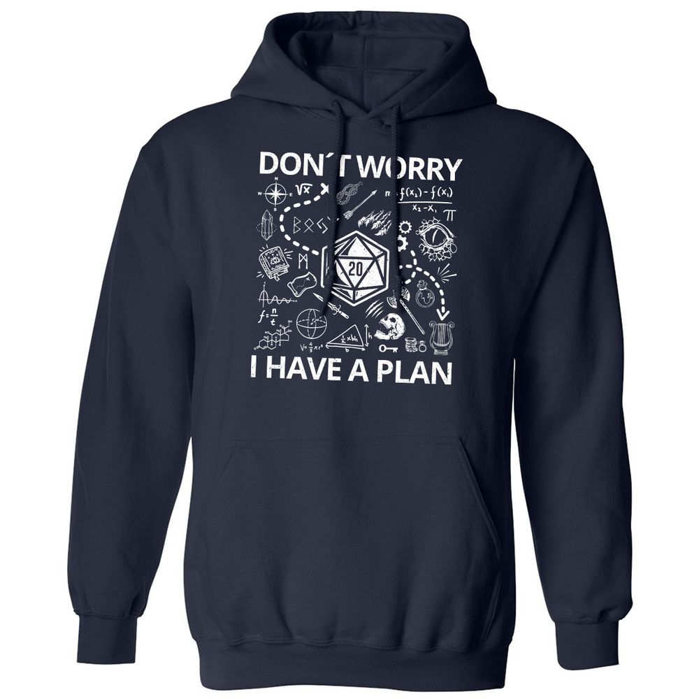 Don't Worry I Have A Plan Classic Unisex Hoodie - Navy - 2