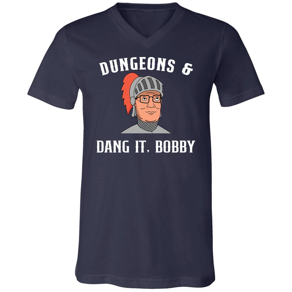 Dang It Bobby Unisex V-Neck T-Shirt - Navy - 2