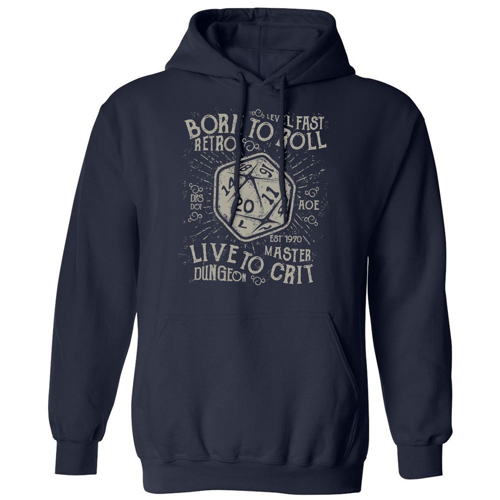 Born To Roll Live To Crit Classic Unisex Hoodie - Navy - 2