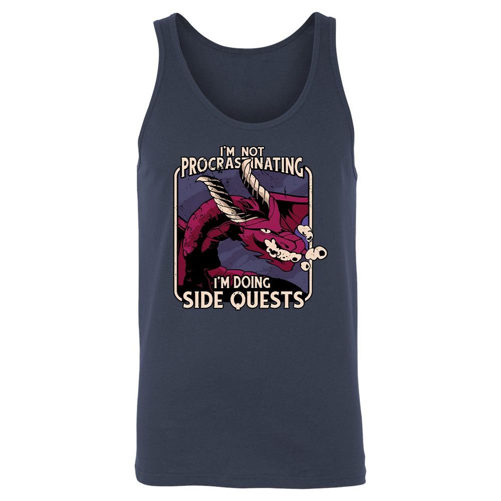 Doing Side Quests Unisex Jersey Tank - Navy - 2