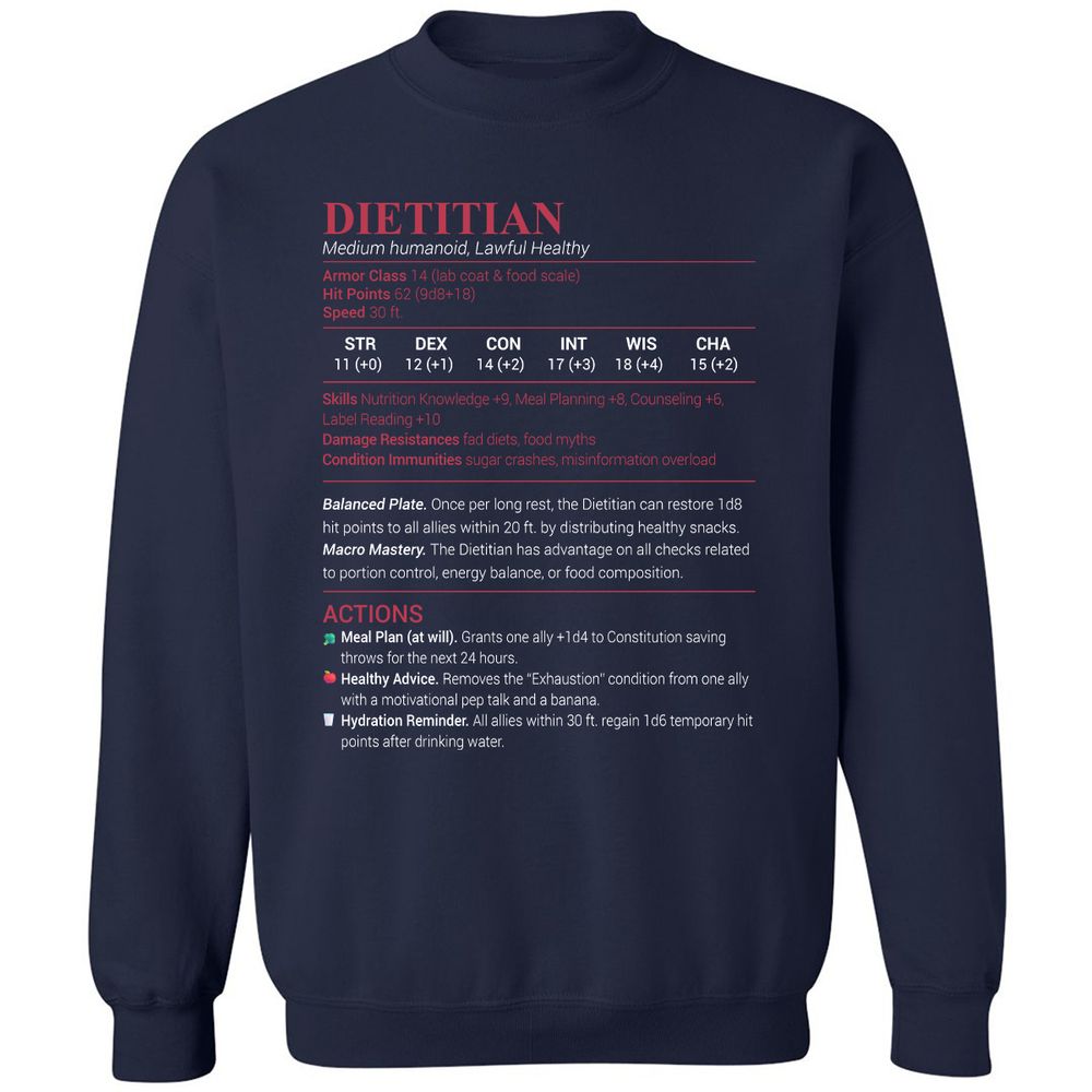 Dietitian Classic Unisex Sweatshirt - Navy - 2