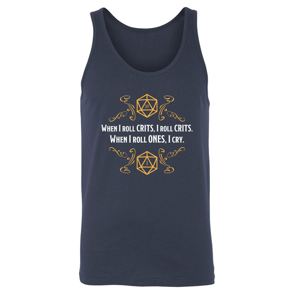 When I Roll Crits Unisex Jersey Tank - Navy - 2