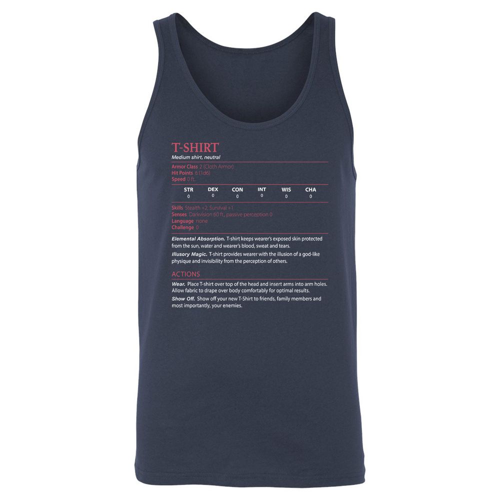 T-Shirt Unisex Jersey Tank - Navy - 2