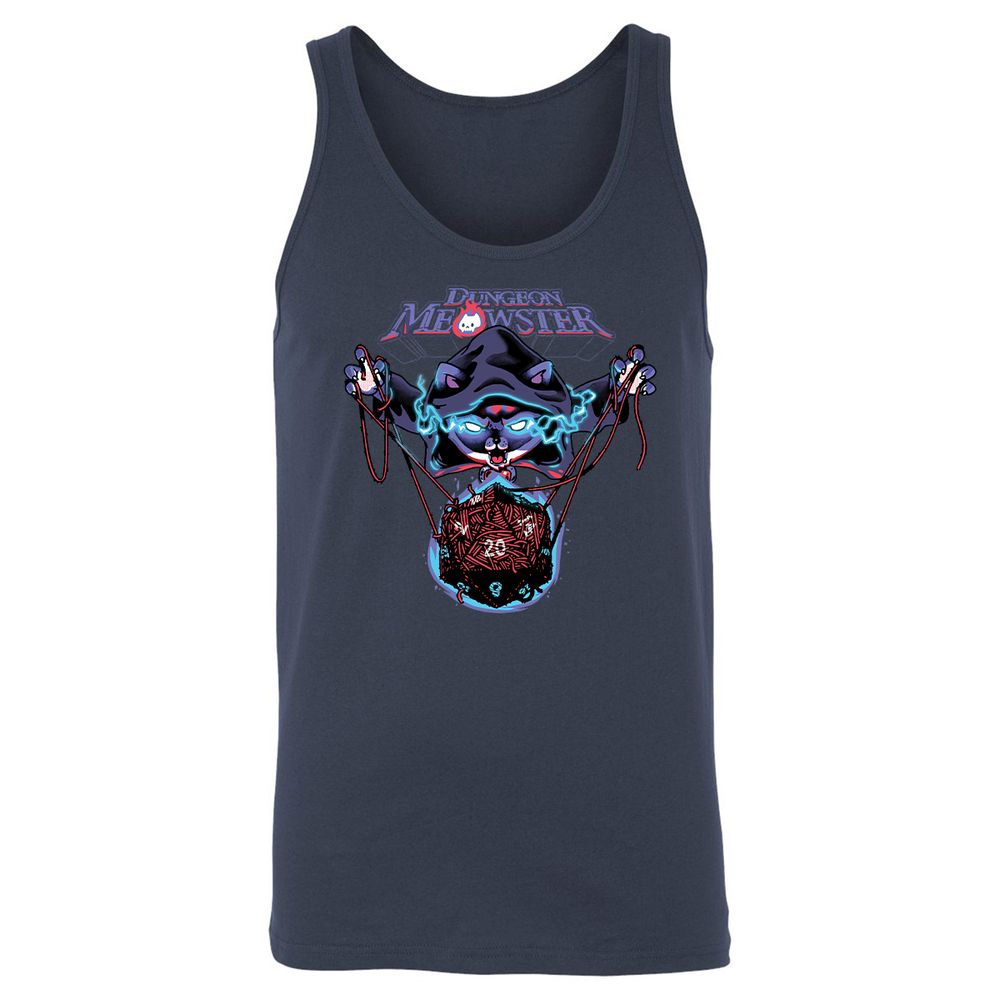 Dungeon Meowster Unisex Jersey Tank - Navy - 2