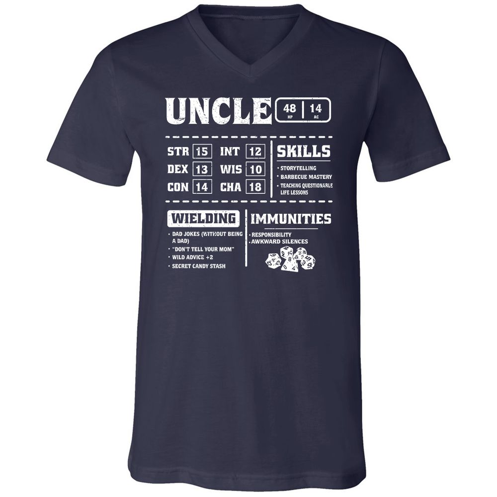 Uncle Stats Unisex V-Neck T-Shirt - Navy - 2