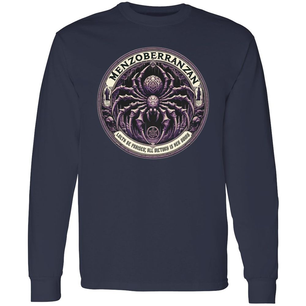 Menzoberranzan Lolth Be Praised Long Sleeve T-Shirt - Navy - 2