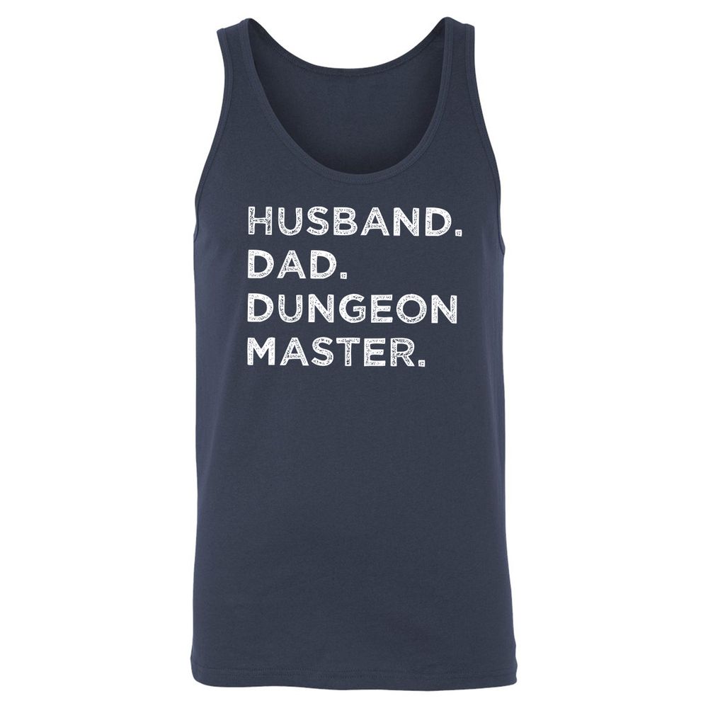 Husband Dad Dungeon Master Unisex Jersey Tank - Navy - 2