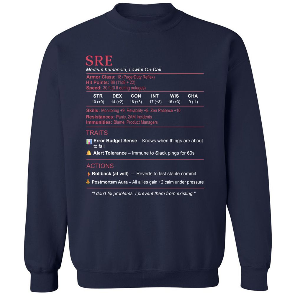 SRE Stats Classic Unisex Sweatshirt - Navy - 2