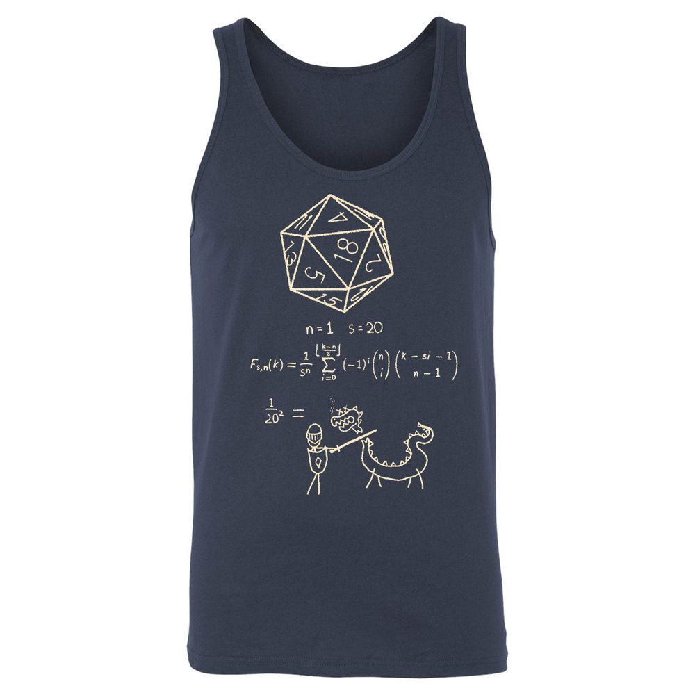 Science Of20 Sided Dice Unisex Jersey Tank - Navy - 2