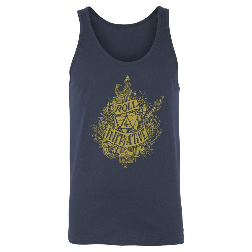 Roll Initiative Unisex Jersey Tank - Navy - 2