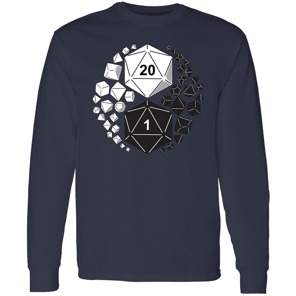 Gaming Yin Yang Long Sleeve T-Shirt - Navy - 2