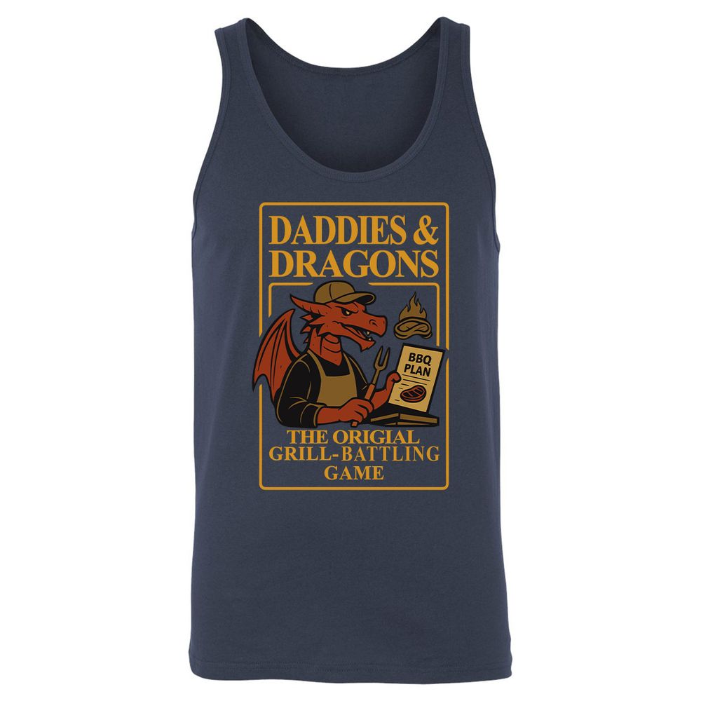 Daddies & Dragons Unisex Jersey Tank - Navy - 2