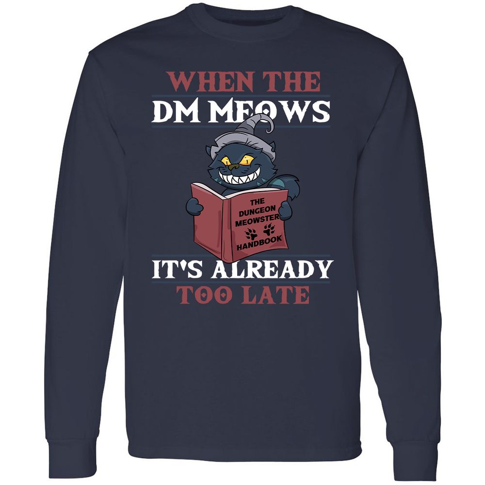 When The DM Meow Long Sleeve T-Shirt - Navy - 2