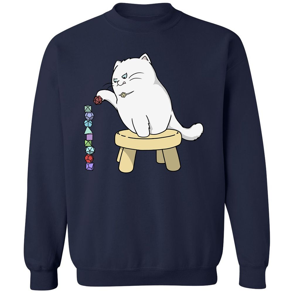 Cat Stacking Dice Classic Unisex Sweatshirt - Navy - 2
